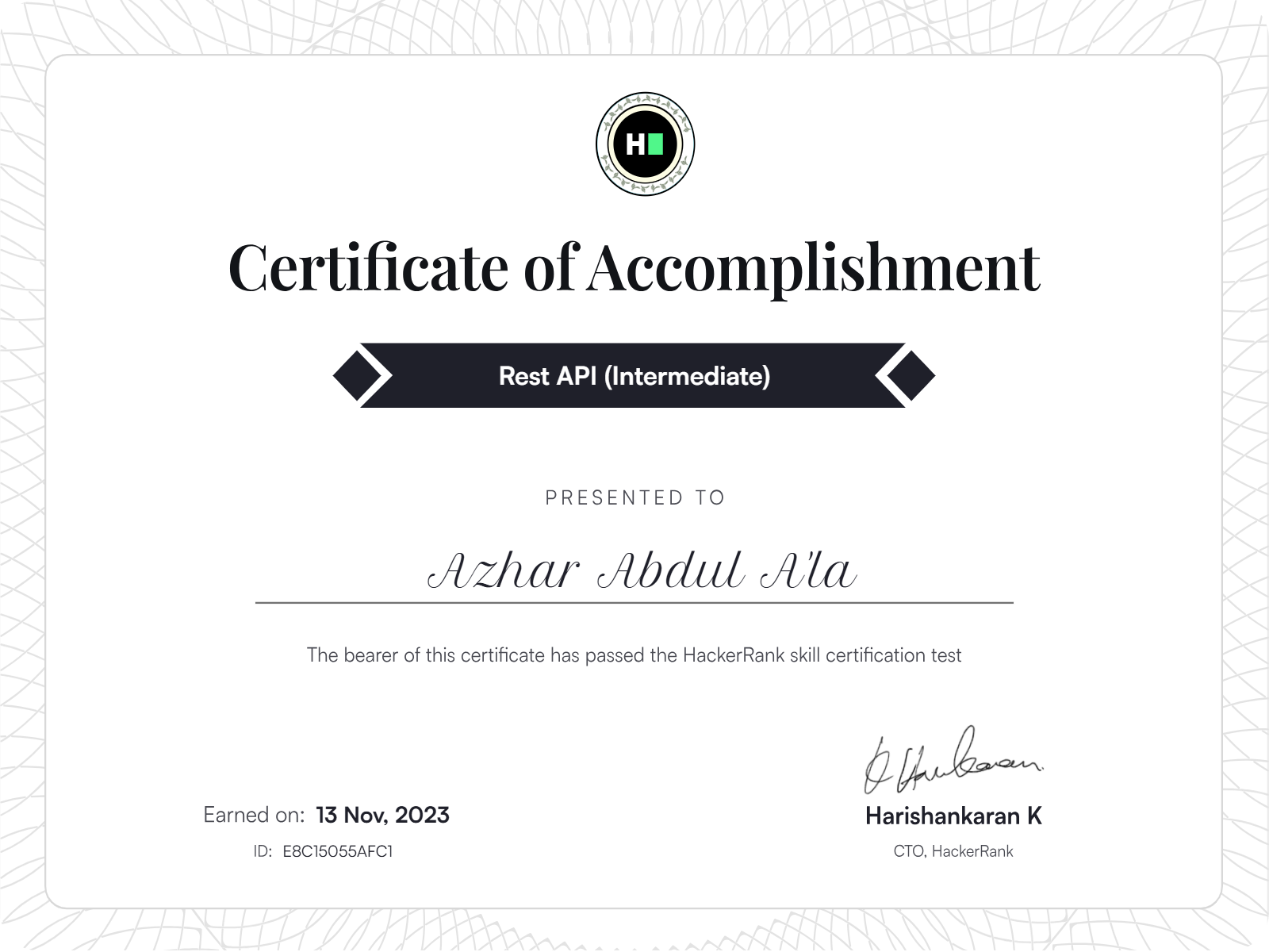Rest API (Intermediate) Certificate